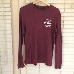Volcom Stone Men’s Women’s Unisex Maroon Purple Long Sleeve T-Shirt size S Cool!